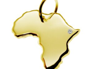 Anhänger Afrika mit Brillant am Wunschort 585 Gelbgold
