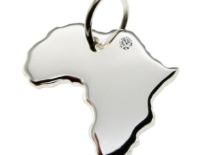 Anhänger Afrika mit Brillant am Wunschort 925 Silber