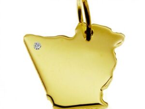 Anhänger Algerien mit Brillant am Wunschort 585 Gelbgold
