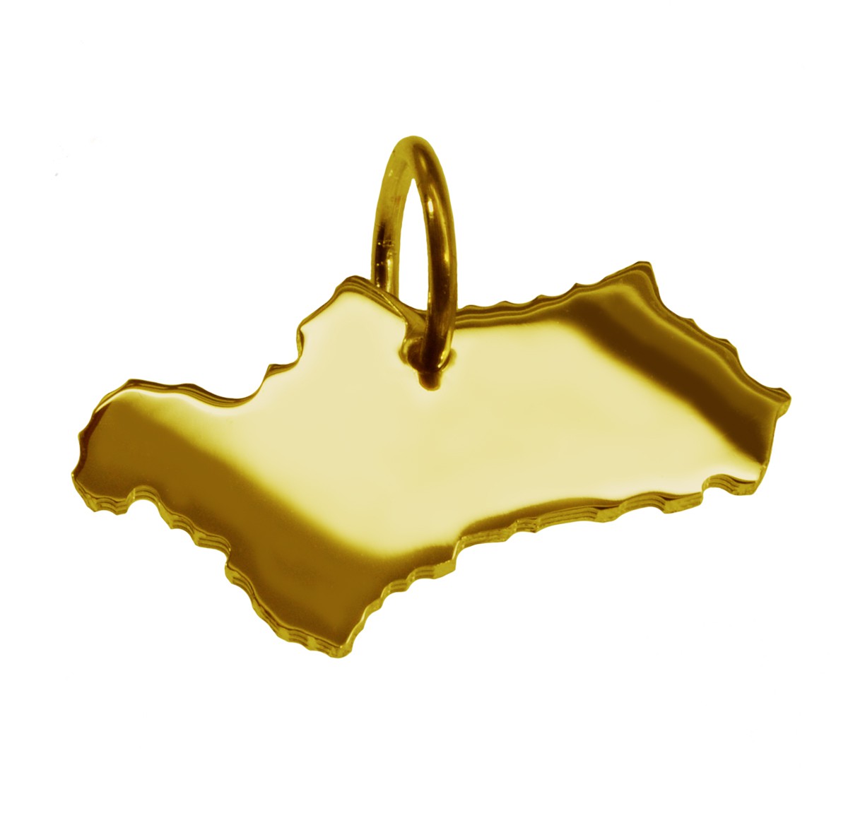 Anhänger der Landkarte Andalusien in massiv 333 Gelbgold