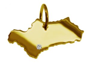 Anhänger Andalusien mit Brillant am Wunschort 585 Gelbgold