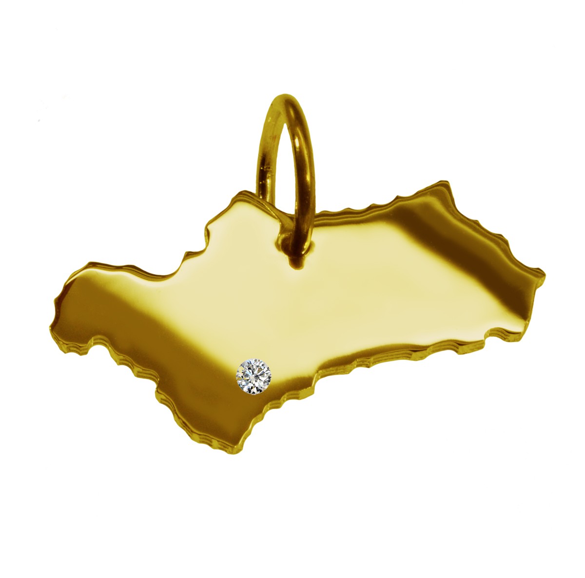 Anhänger Andalusien mit Brillant am Wunschort 585 Gelbgold