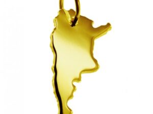 Anhänger der Landkarte Argentinien in massiv 333 Gelbgold