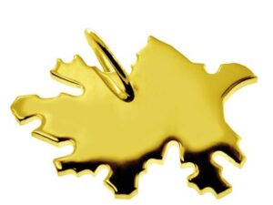 Anhänger der Landkarte Azerbaijan in massiv 333 Gelbgold