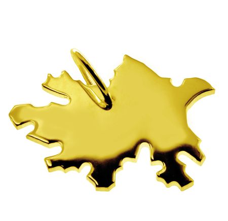 Anhänger der Landkarte Azerbaijan in massiv 333 Gelbgold