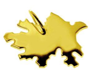Anhänger der Landkarte Azerbaijan in massiv 585 Gelbgold
