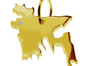 Anhänger Bangladesh mit Brillant am Wunschort 585 Gelbgold