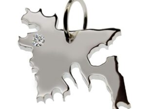 Bangladesh Anhänger mit Brillant 0,015ct am Wunschort  925 Silber