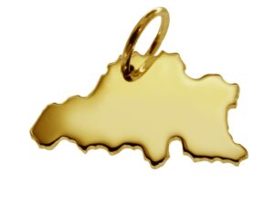 Anhänger der Landkarte Belgien in massiv 333 Gelbgold