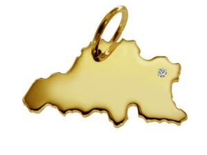 Anhänger Belgien mit Brillant am Wunschort 585 Gelbgold