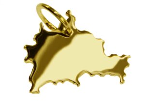 Anhänger der Landkarte Berlin in massiv 333 Gelbgold