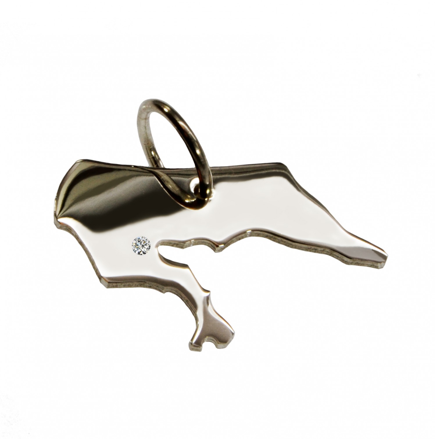 Borkum Anhänger mit Brillant 0,015ct am Wunschort 925 Silber