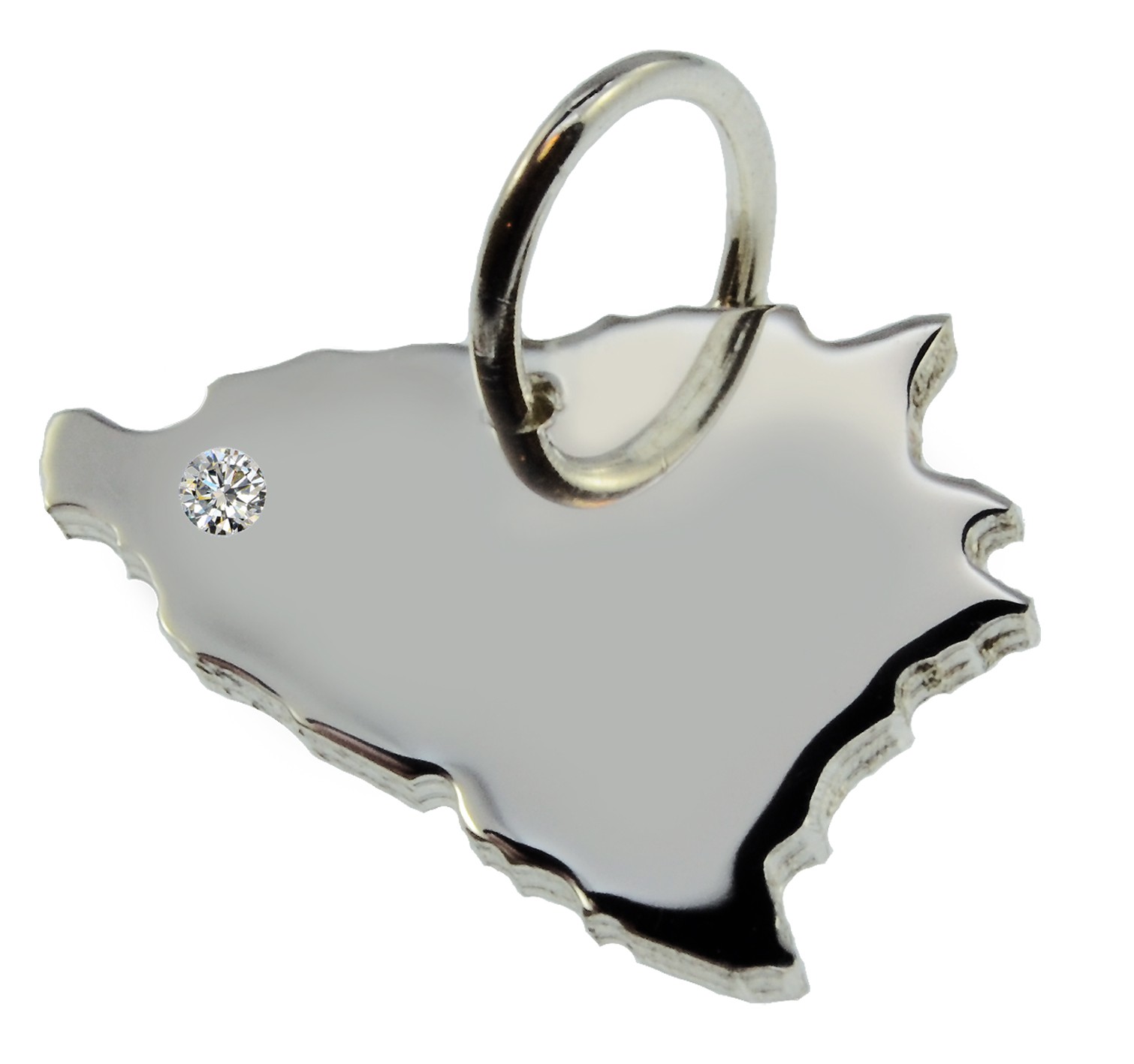 Bosnien Anhänger mit Brillant 0,015ct am Wunschort 925 Silber