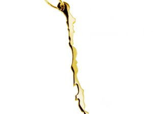 Anhänger der Landkarte Chile in massiv 585 Gelbgold