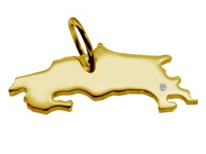 Anhänger Costa Rica mit Brillant am Wunschort 585 Gelbgold
