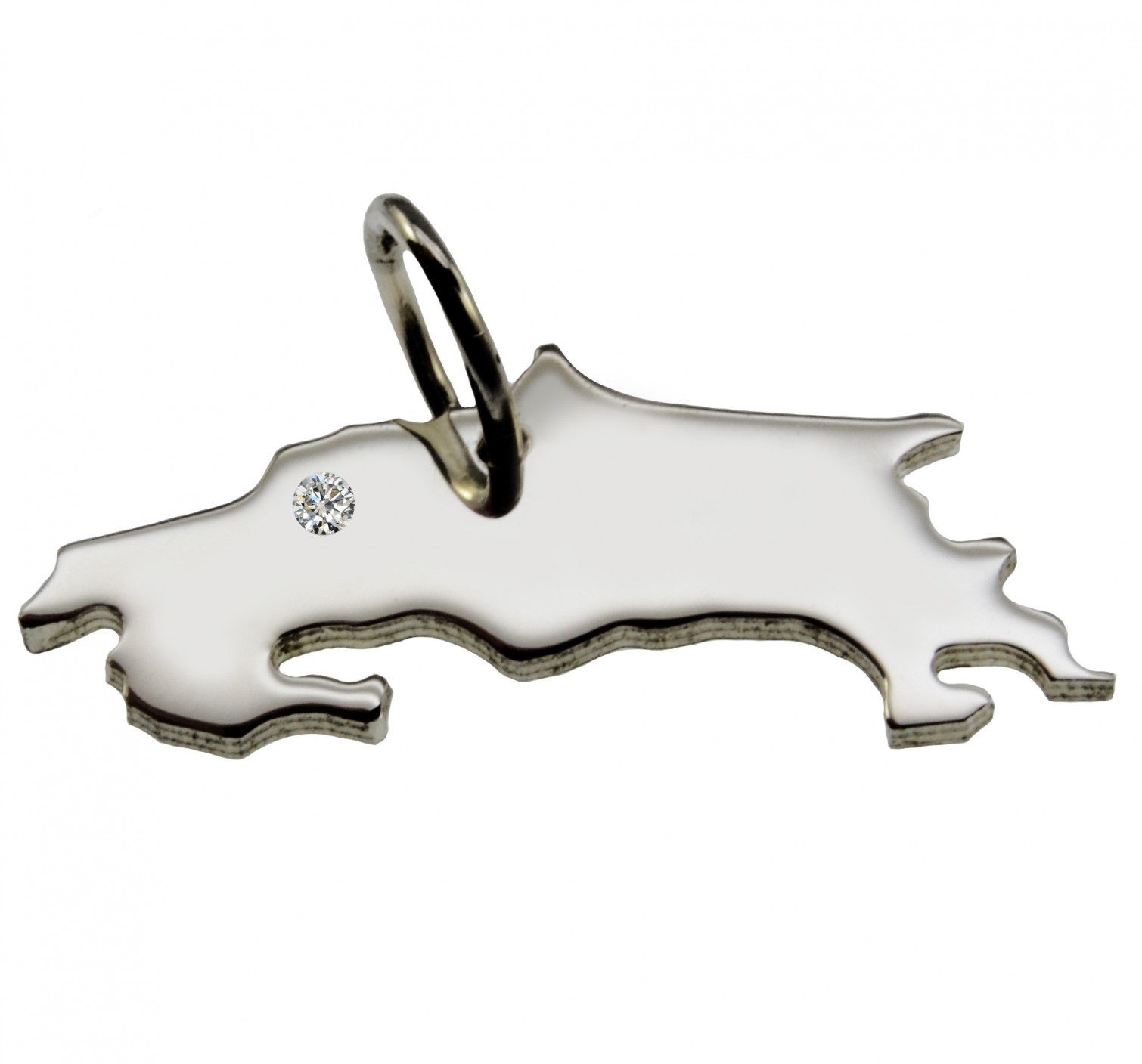 Costa Rica Anhänger mit Brillant 0,015ct am Wunschort 925 Silber