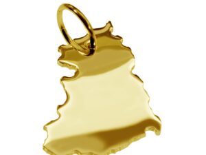 Anhänger der Landkarte DDR in massiv 333 Gelbgold