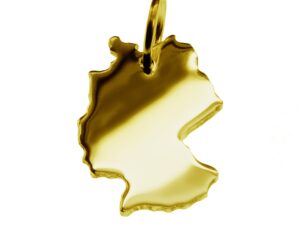 Anhänger der Landkarte Deutschland in massiv 333 Gelbgold