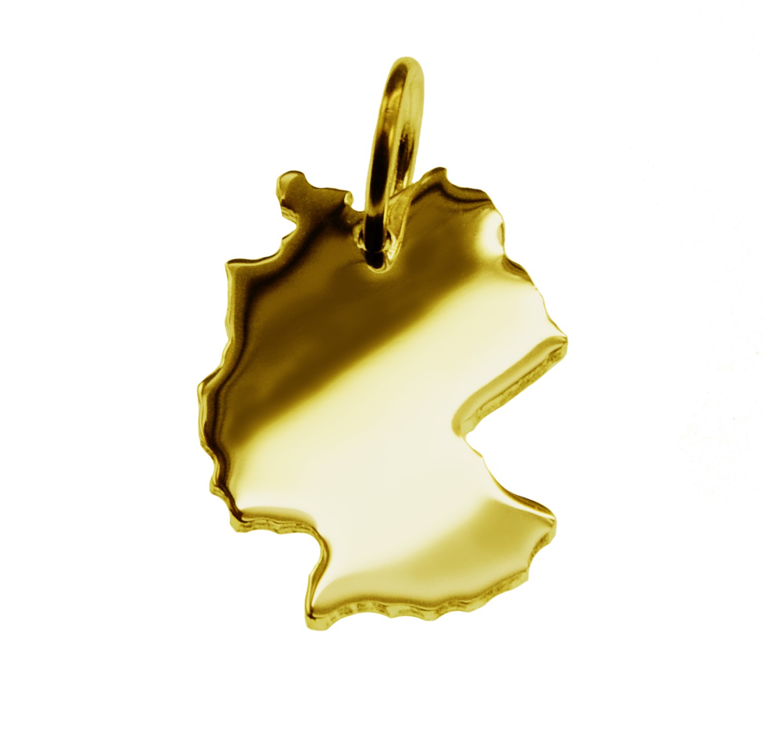 Anhänger der Landkarte Deutschland in massiv 585 Gelbgold