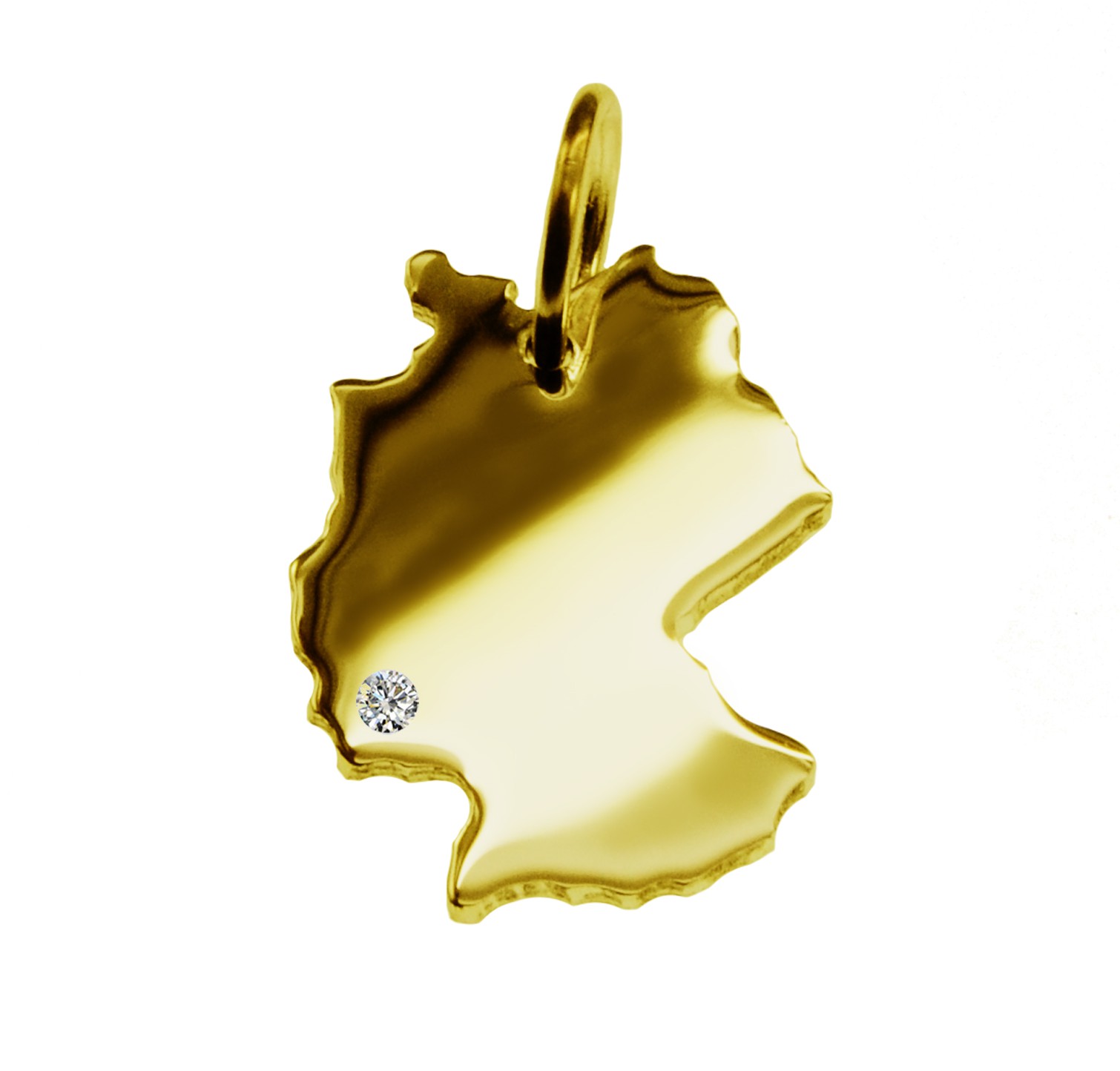 Anhänger Deutschland mit Brillant am Wunschort 585 Gelbgold