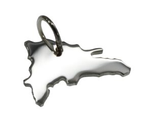 Dominikanische Republik Anhänger in massiv 925 Silber