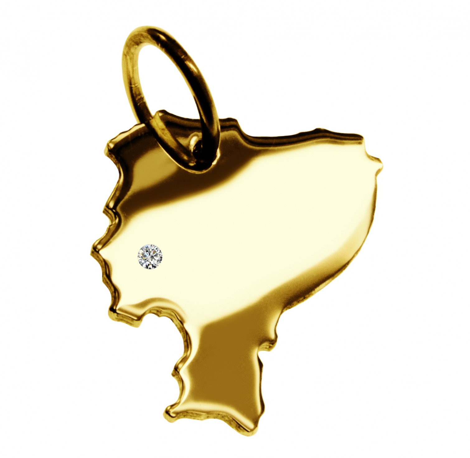 Anhänger Ecuador mit Brillant am Wunschort 585 Gelbgold