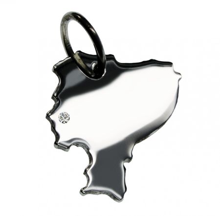 Ecuador Anhänger mit Brillant 0,015ct am Wunschort 925 Silber