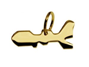 Anhänger der Landkarte Elba in massiv 585 Gelbgold