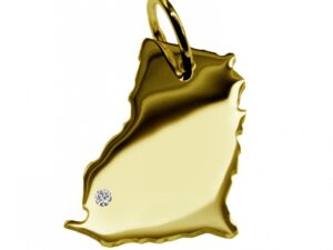 Anhänger Ghana mit Brillant am Wunschort 585 Gelbgold