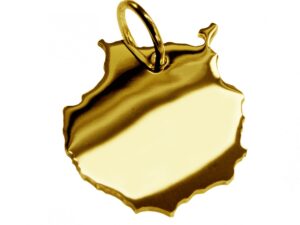 Anhänger der Landkarte Gran Canaria in massiv 333 Gelbgold