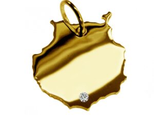 Anhänger Gran Canaria mit Brillant am Wunschort 585 Gelbgold