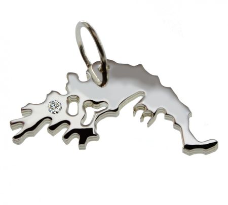 Griechenland Anhänger mit Brillant 0,015ct am Wunschort 925 Silber