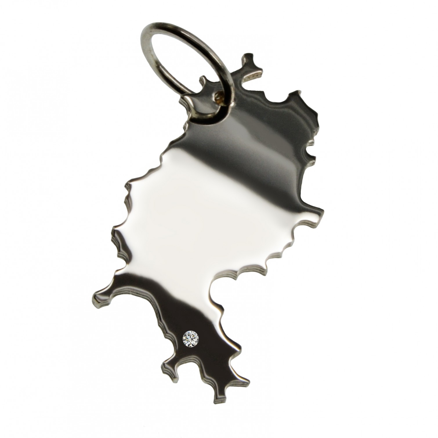 Hessen Anhänger mit Brillant 0,015ct am Wunschort 925 Silber