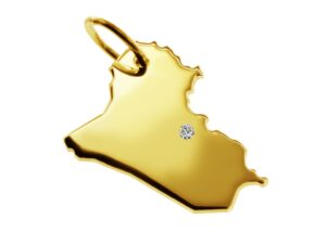 Anhänger Irak mit Brillant am Wunschort 585 Gelbgold