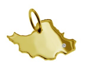 Anhänger Iran mit Brillant am Wunschort 585 Gelbgold