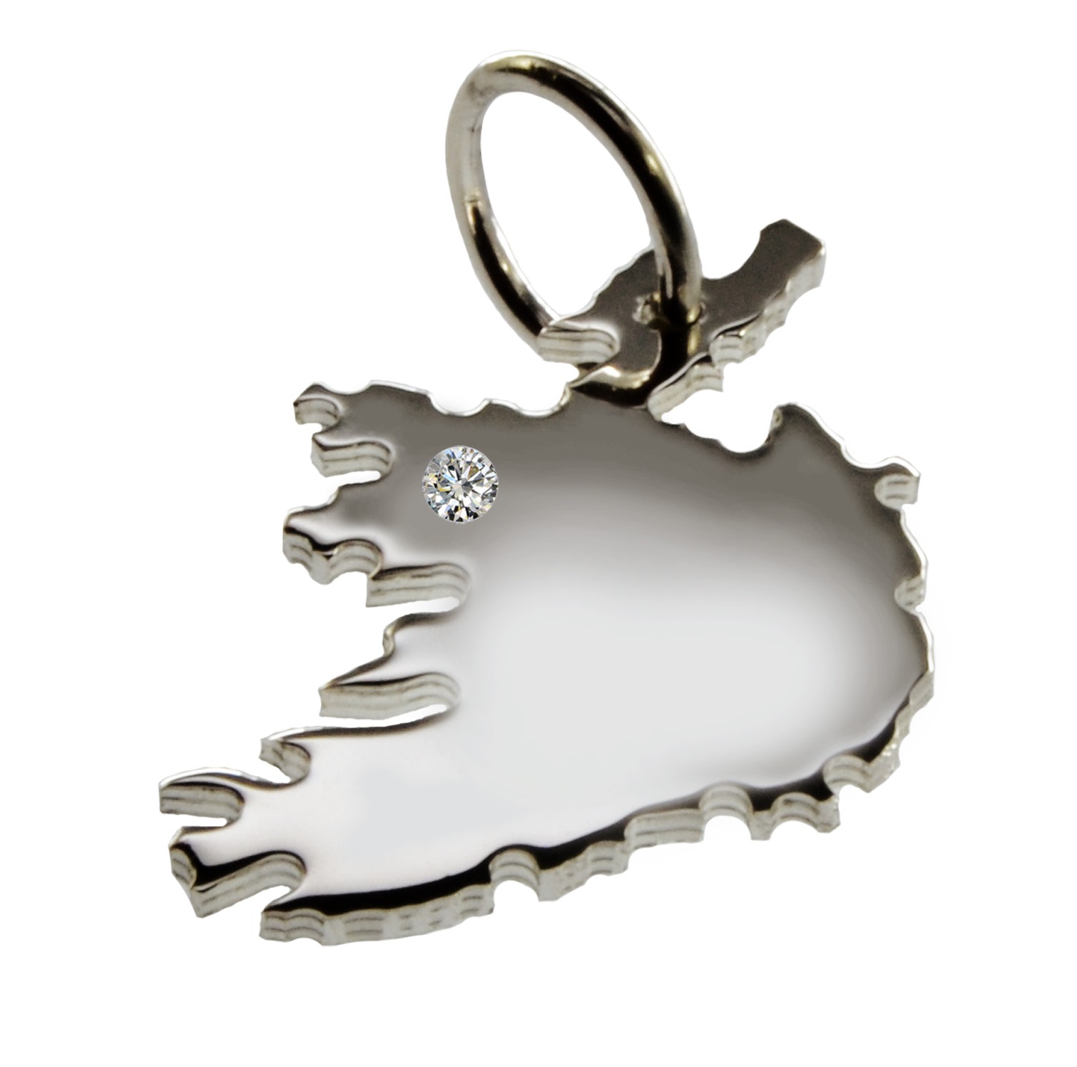 Irland Anhänger mit Brillant 0,015ct am Wunschort 925 Silber