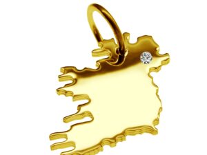 Anhänger Irland mit Brillant am Wunschort 585 Gelbgold