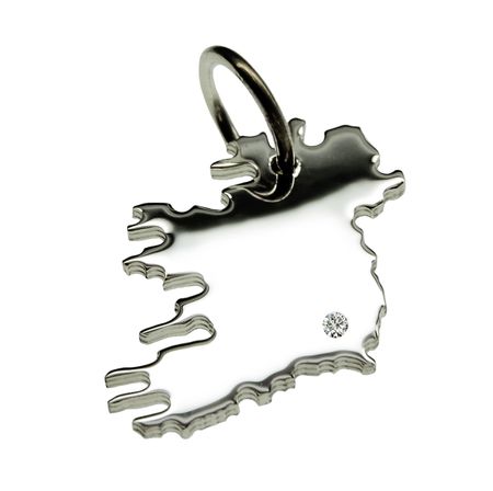 Irland komplett Anhänger mit Brillant 0,015ct am Wunschort 925 Silber