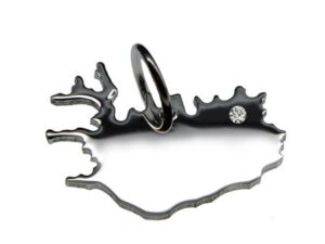 Island Anhänger mit Brillant 0,015ct am Wunschort  925 Silber