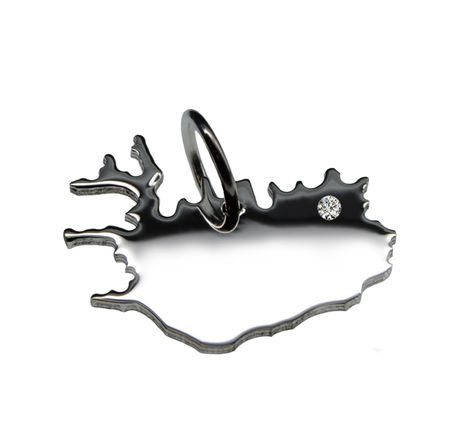 Island Anhänger mit Brillant 0,015ct am Wunschort 925 Silber