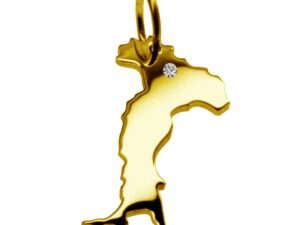 Anhänger Italien mit Brillant am Wunschort 585 Gelbgold