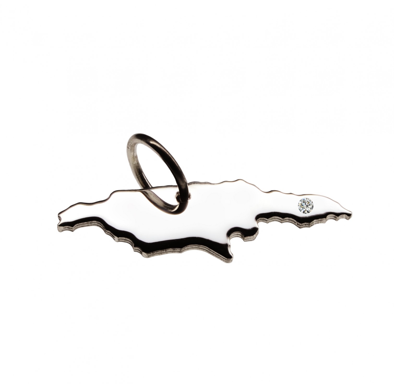 Jamaika Anhänger mit Brillant 0,015ct am Wunschort 925 Silber