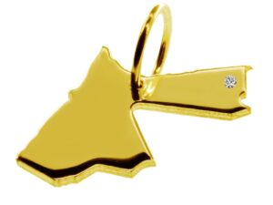 Anhänger Jordanien mit Brillant am Wunschort 585 Gelbgold