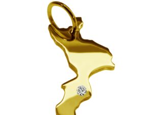 Anhänger Kalabrien mit Brillant am Wunschort 585 Gelbgold