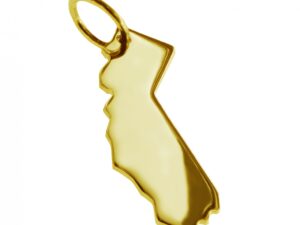 Anhänger der Landkarte Kalifornien in massiv 333 Gelbgold