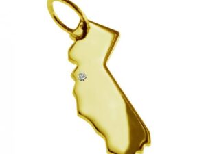 Anhänger Kalifornien mit Brillant am Wunschort 585 Gelbgold