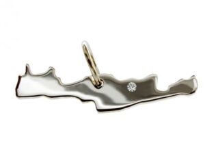 Kreta Anhänger mit Brillant 0,015ct am Wunschort  925 Silber