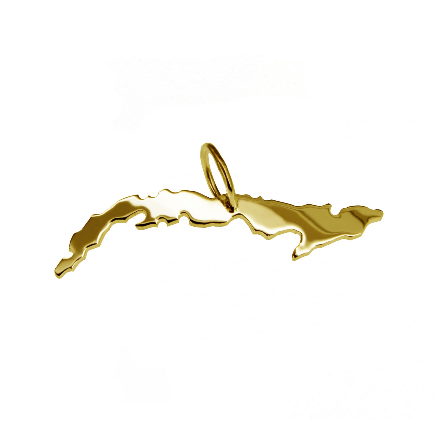 Anhänger der Landkarte Kuba in massiv 333 Gelbgold