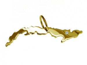 Anhänger Kuba mit Brillant am Wunschort 585 Gelbgold