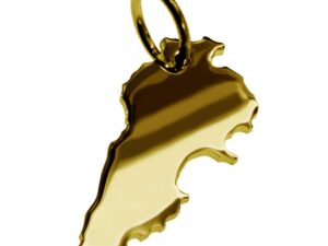 Anhänger der Landkarte Libanon in massiv 333 Gelbgold